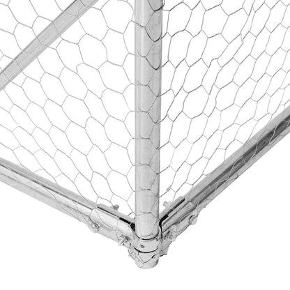 Caseta Perros Exterior Con Corral 3x3x1,9 M Acero Galvanizado_5