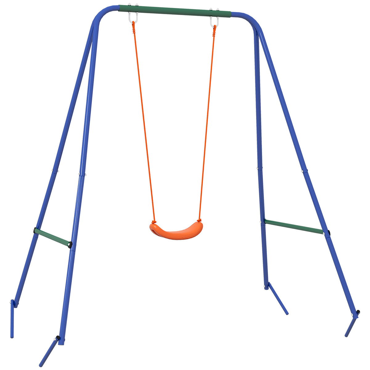 Columpio Infantil Outsunny Metal, Pe Naranja 180x160x182 Cm_0