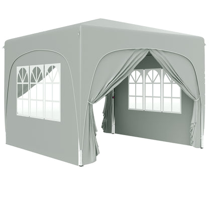 Carpa Plegable Outsunny Tela Oxford, Metal Gris Claro 300x300x273 Cm_0