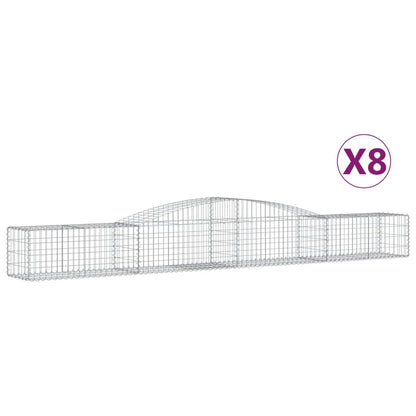 Cestas De Gaviones 8 Uds Forma De Arco Hierro 400x50x40/60 Cm_0
