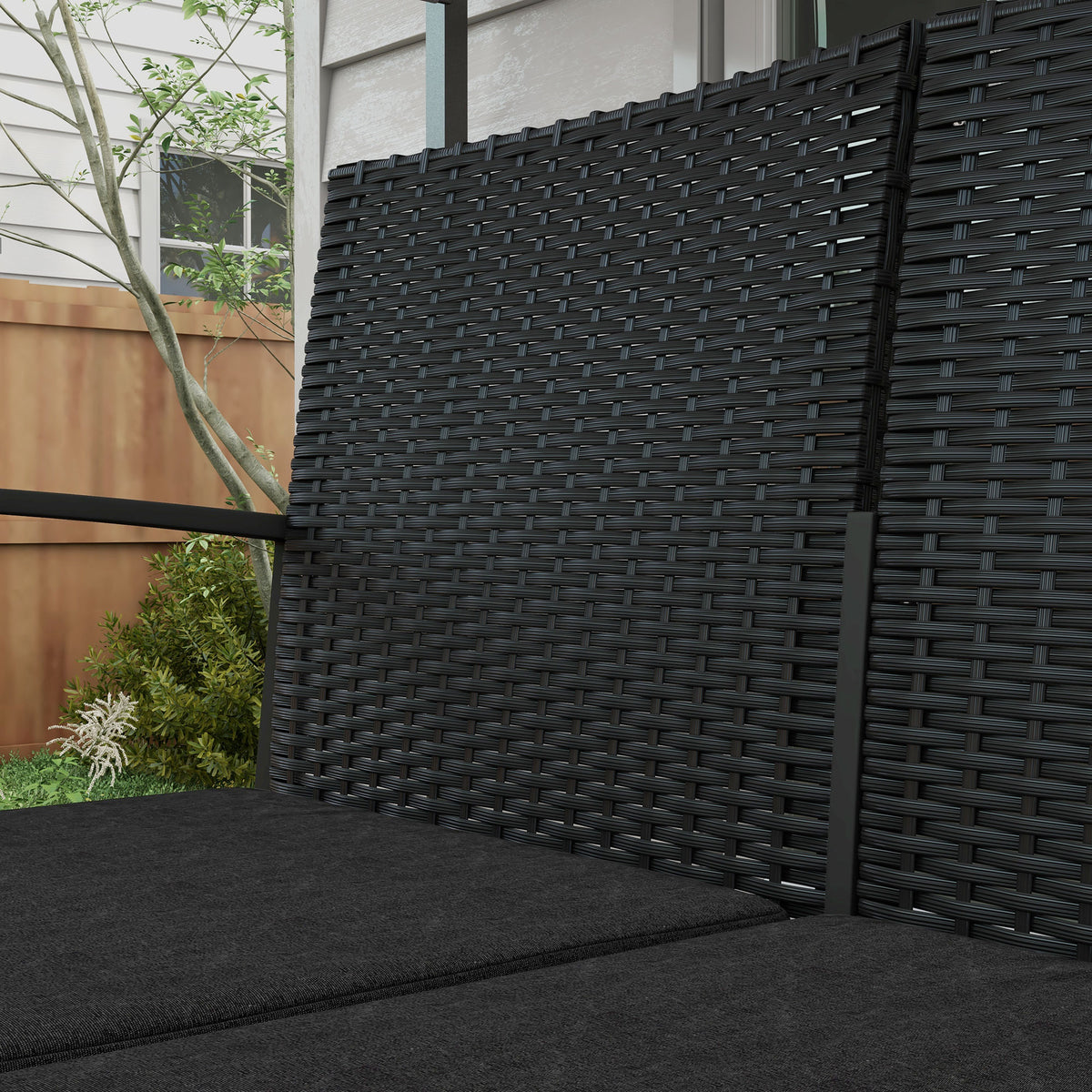 Muebles De Jardín Outsunny Acero, Pp Negro 102x58x77 Cm_4