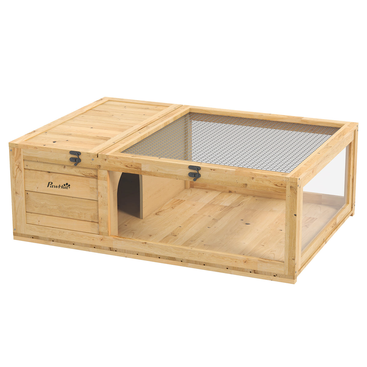 Casa Para Tortugas Pawhut Madera De Abeto Amarillo 91x60.5x32 Cm D40-012v00yl_0