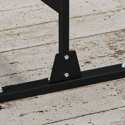 Biombo Para Exterior Outsunny Acero Negro 122x45x198 Cm_3