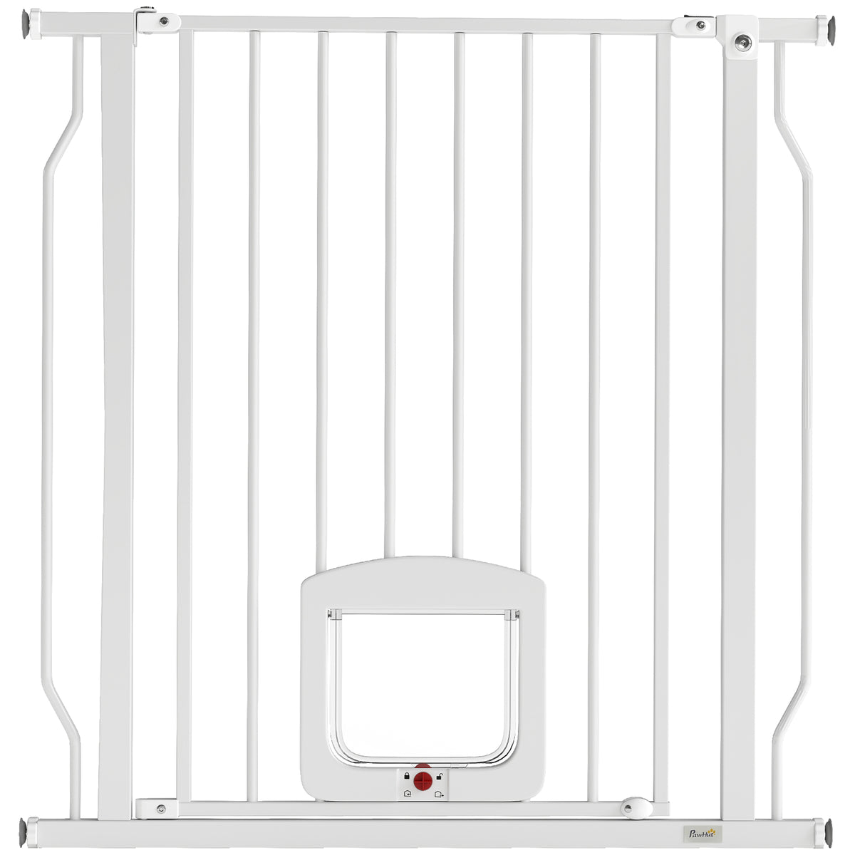 Pawhut Barrera De Seguridad Para Perros Para Escaleras Y Puertas 75-85 Cm Blanco_0