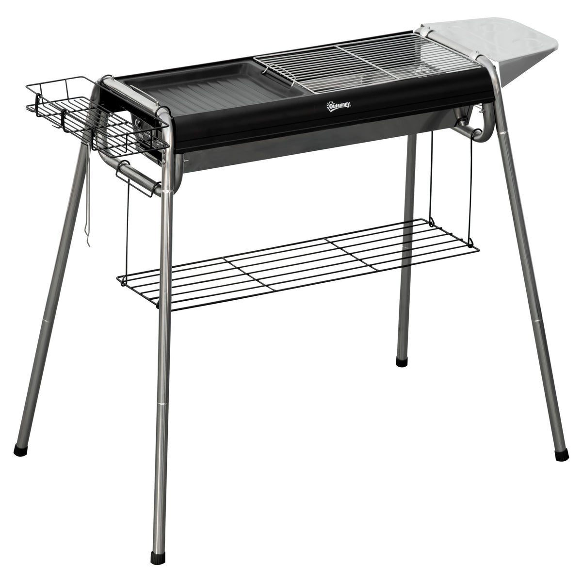 Barbacoa De Carbón Outsunny 96x61x72 Cm Negro_0