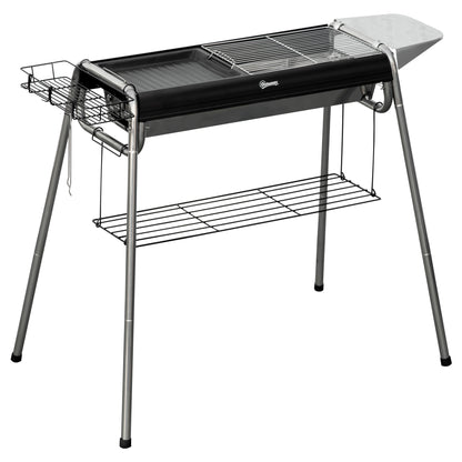 Barbacoa De Carbón Outsunny 96x61x72 Cm Negro_0