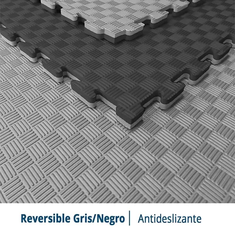 Tatami Puzzle EVA para suelo infantil 1x1m x40mm Negro - Gris Pack Ahorro 1 Unidades_2
