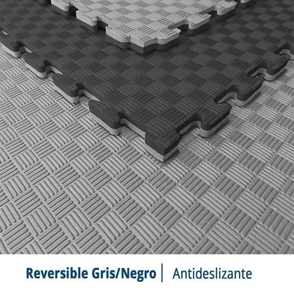 Tatami Puzzle Eva Para Suelo Infantil 1x1m X20mm Negro - Gris Pack Ahorro 4 Unidad_2