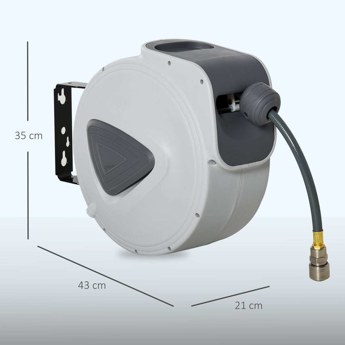 Durhand Carrete De Manguera Automático De 20 M Conector De 1/4'' Bsp Gris_2