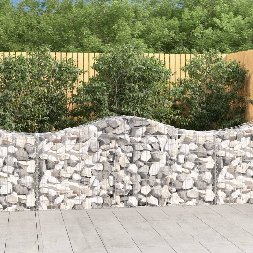 Cestas De Gaviones 9 Uds Forma De Arco Hierro 200x50x80/100 Cm_1