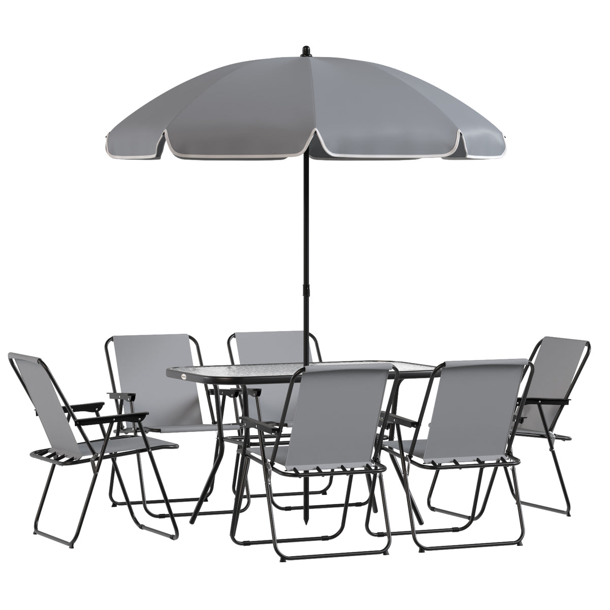 Conjunto De Jardín Outsunny Acero, Textilene Gris 119x68x70 Cm_4