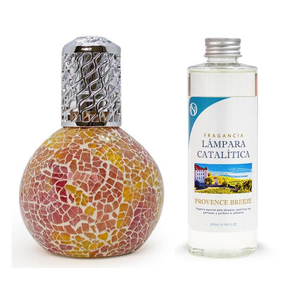 Lámpara Catalítica Mosaico Bicolor + Aroma Provence Breeze 200ml - Elimina Malos Olores, Impurezas Y Perfuma_0