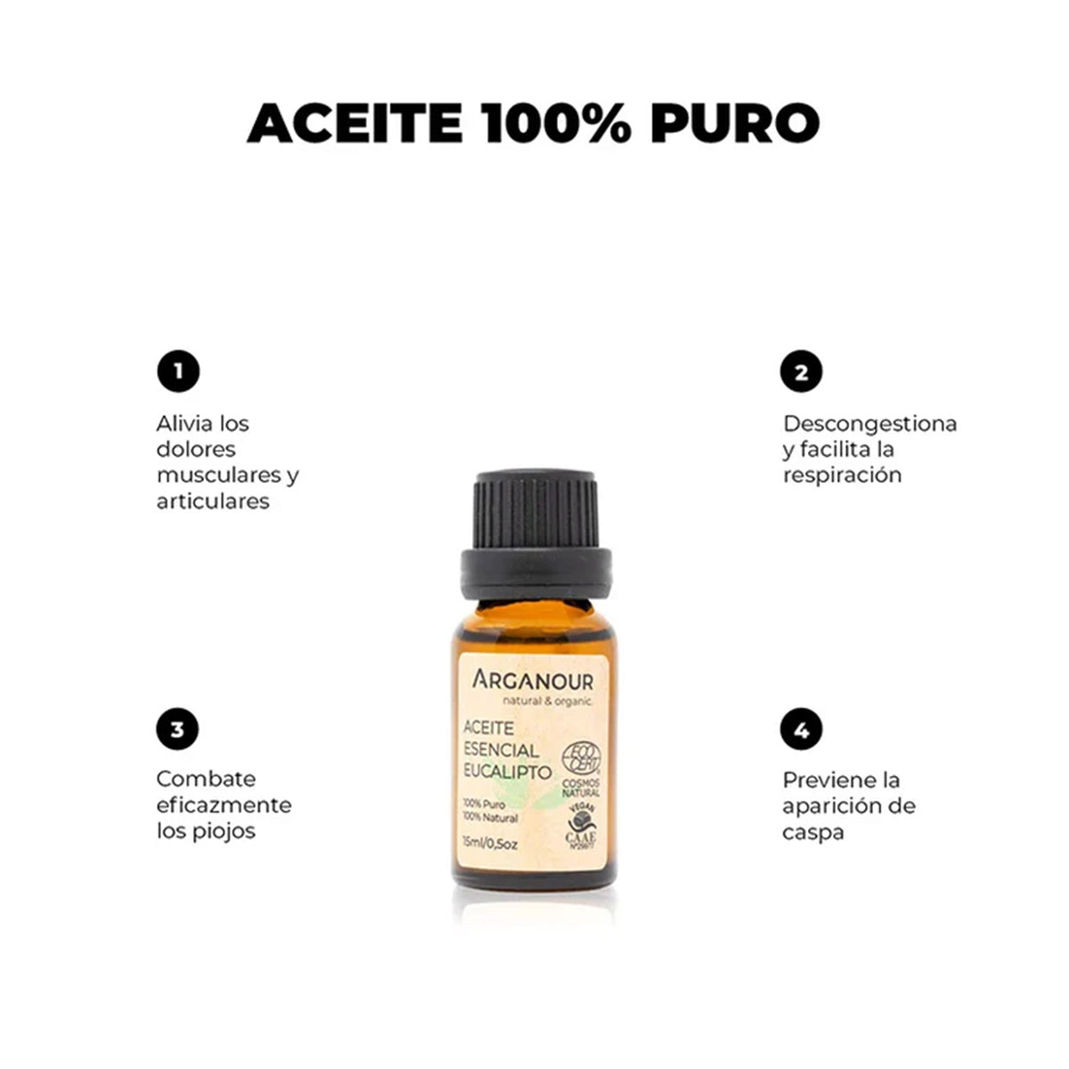 Aceite esencial Eucalipto 100% puro Arganour 15ml
