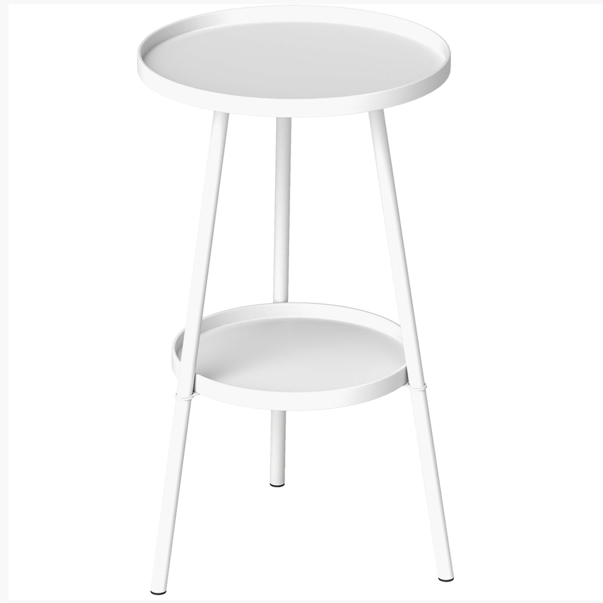 Mesa De Jardín Outsunny Metal Blanco 32x32x51 Cm_0