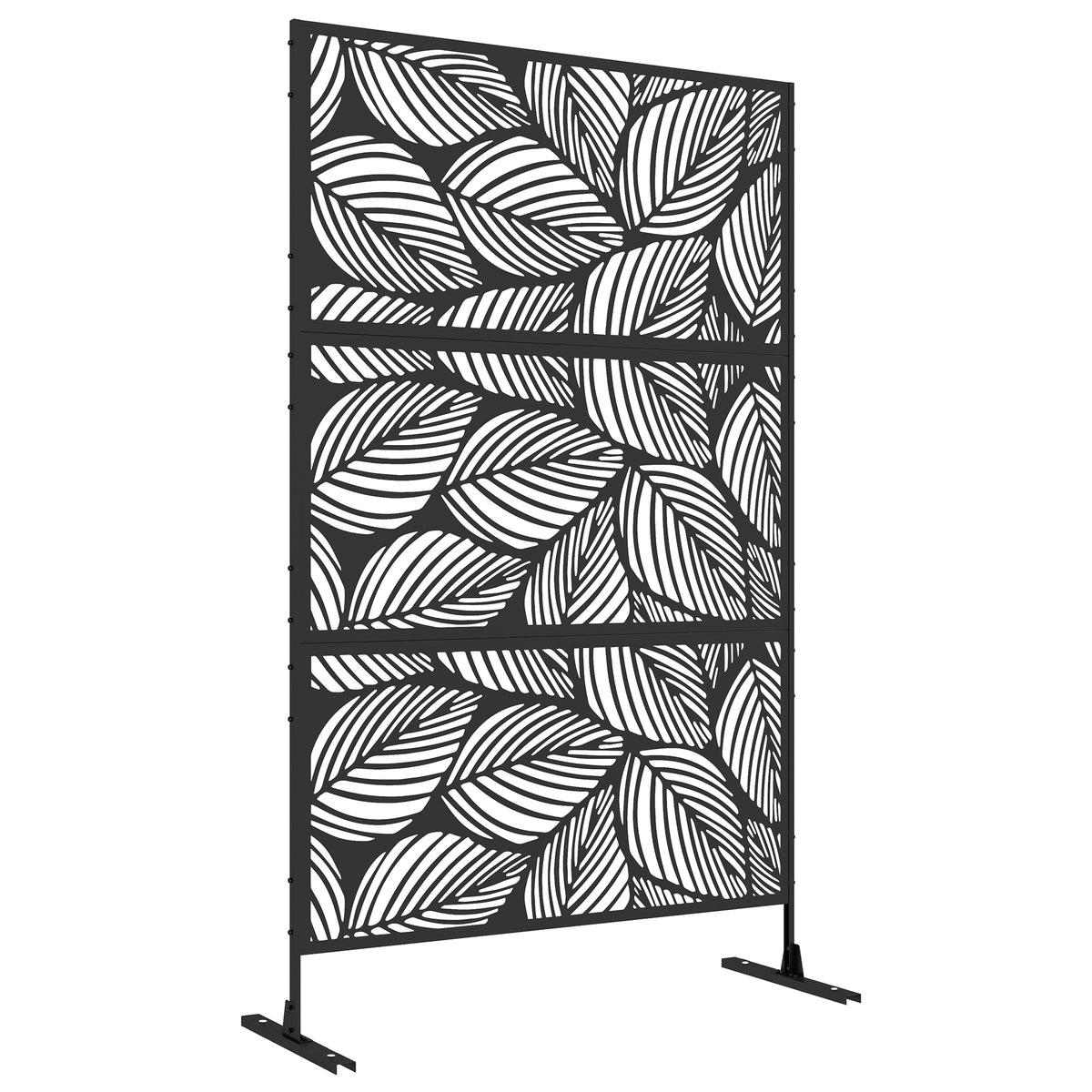 Biombo Exterior Outsunny Acero Negro 122x45x198 Cm_0