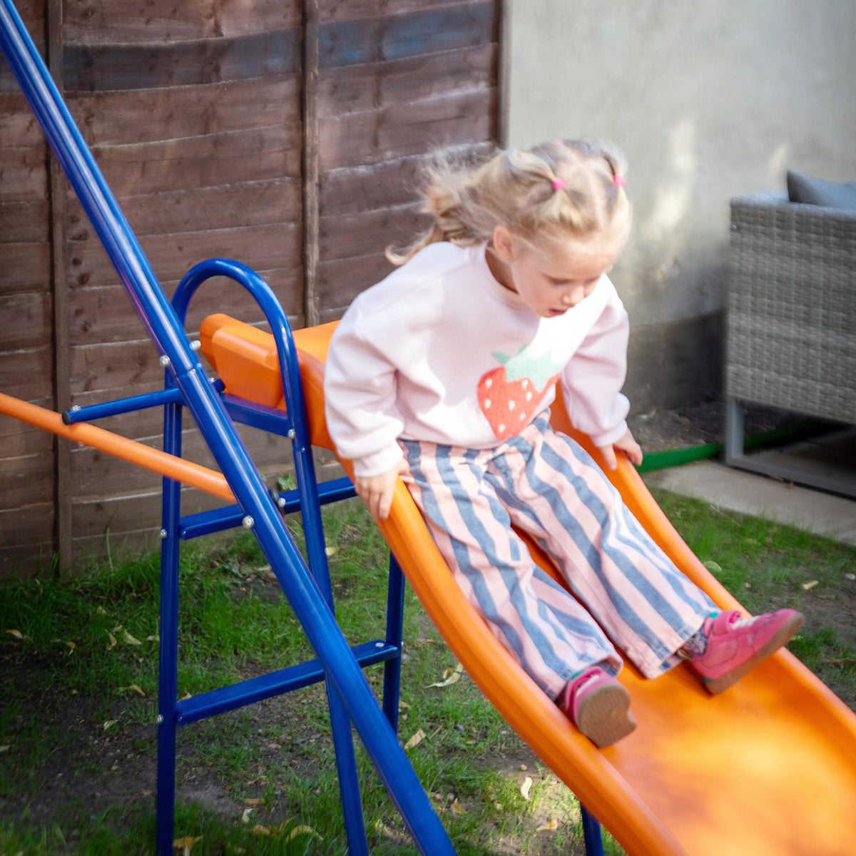 Columpio Infantil Outsunny Metal, Pe Multicolor 367x192x180 Cm_4