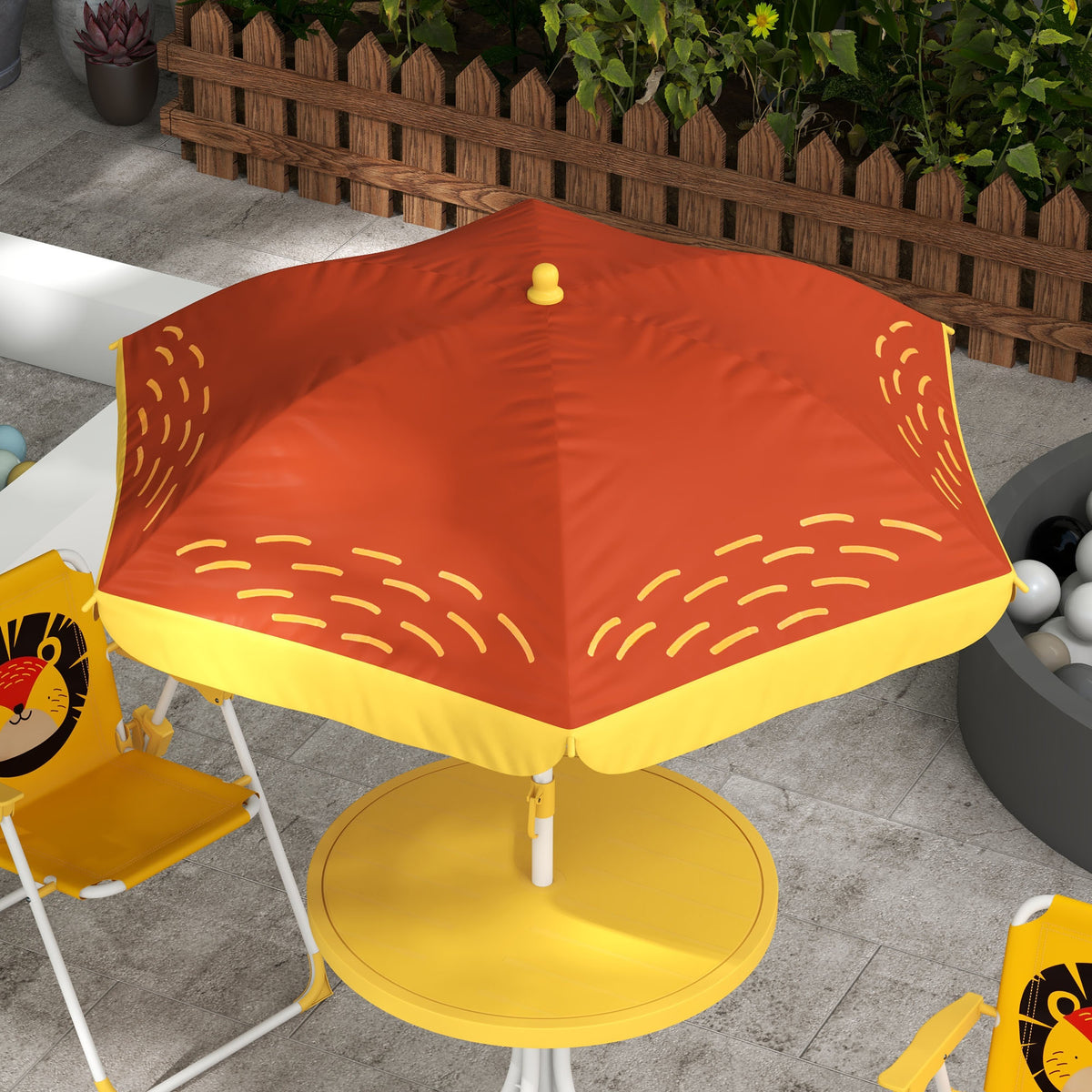 Muebles De Jardín Outsunny Acero, Poliéster Amarillo 100x100x122 Cm_4