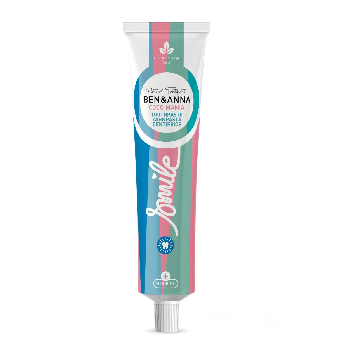 Dentífrico Coco Mania con flúor Ben & Anna tubo 75 ml