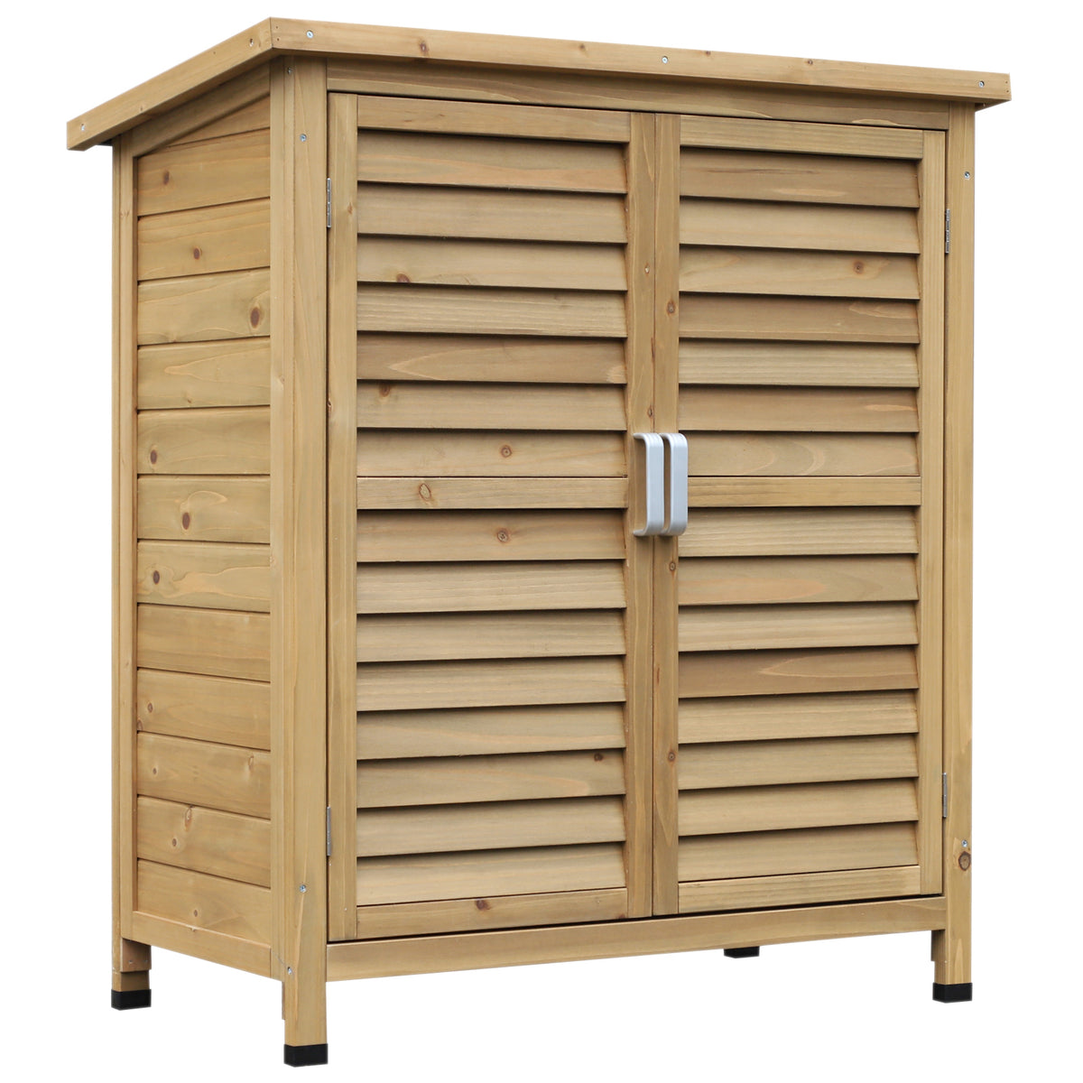 Cobertizo De Almacenamiento De Madera Outsunny 87x46,5x96,5cm Natural_0