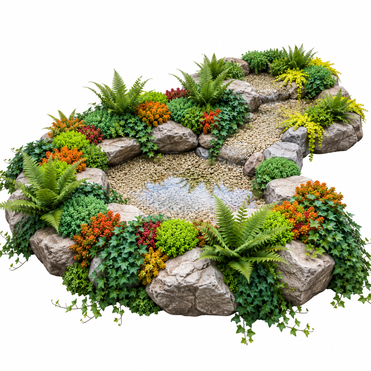 Plantas Borde Rocoso - Sedum - Helecho - Hedera - 36 Plantas_0