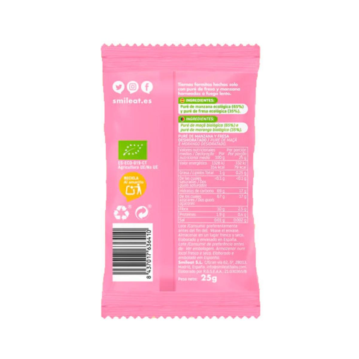 Pack 15x Snack de fresa y manzana ECO 25 g, Triboo