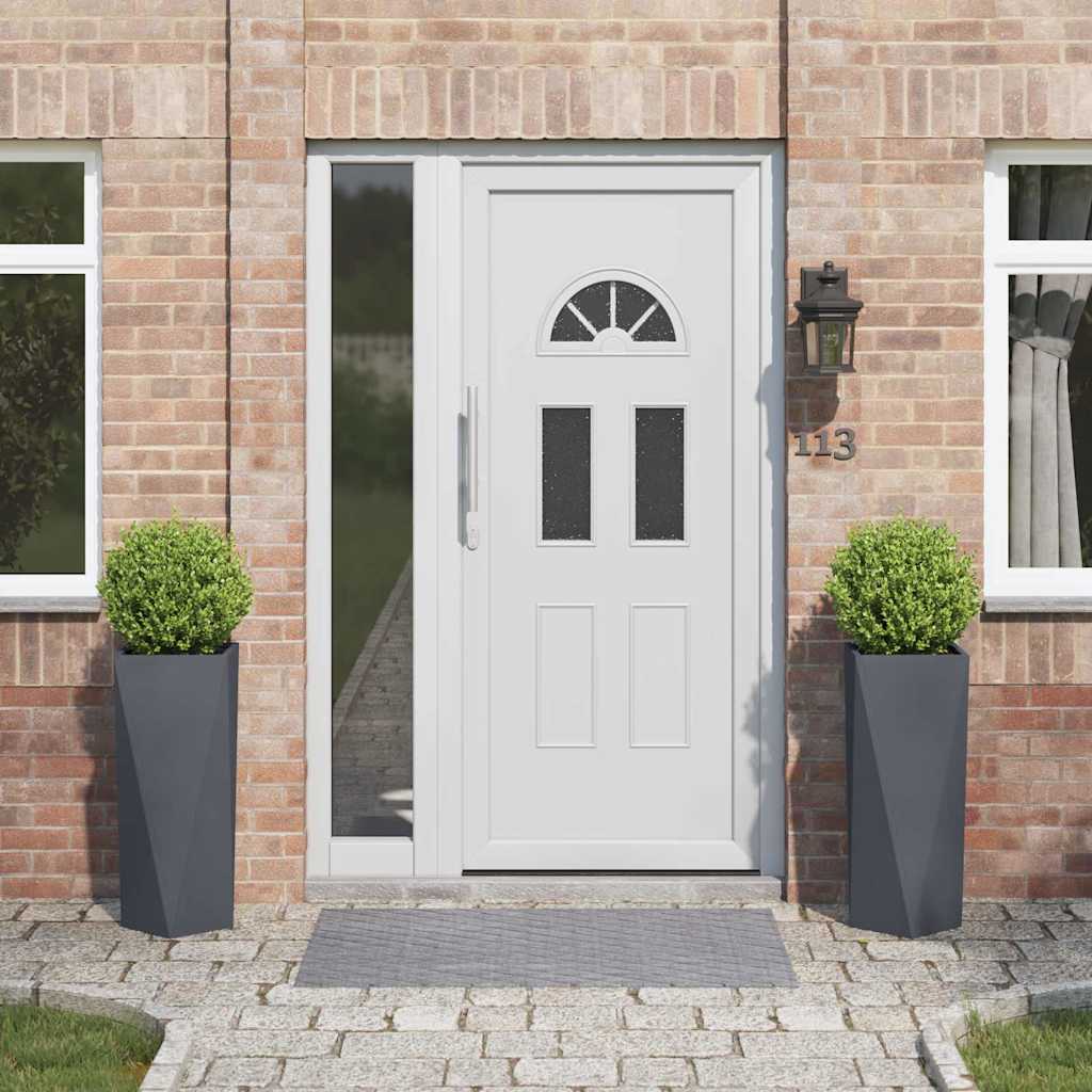 Jardinera 2 Uds. Antracita 30 X 30 X 75 Cm Acero_1