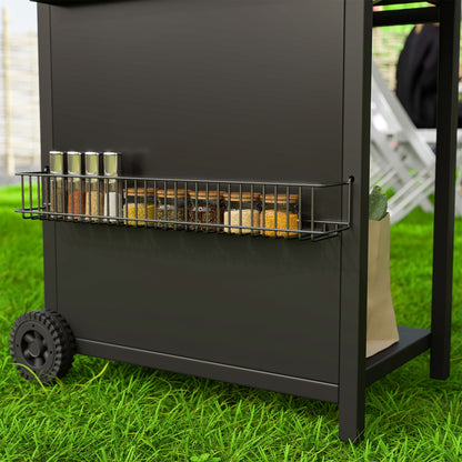 Barbacoa De Gas Outsunny Acero Negro 123x57x98 Cm 846-181v40bk_4