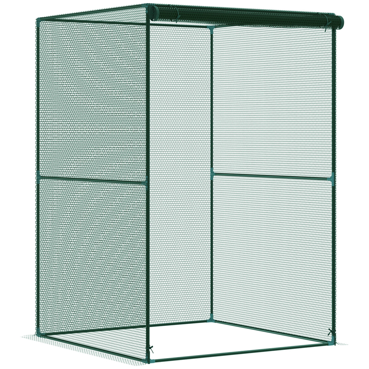 Jaula De Cultivo Con Puerta Enrollable Outsunny 120x120x180 Cm Verde_0