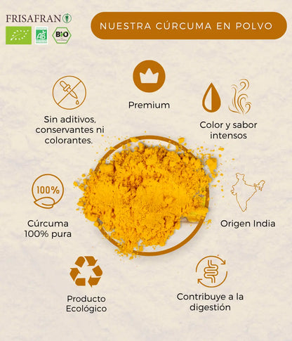 Cúrcuma En Polvo Ecológica - Calidad Y Sabor | Frisafran 500 G_3