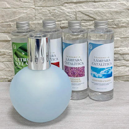 Lámpara Catalítica Azul Grisáceo Mate + Aroma Mediterranean Light 500ml - Elimina Olores, Impurezas Y Prefuma_3