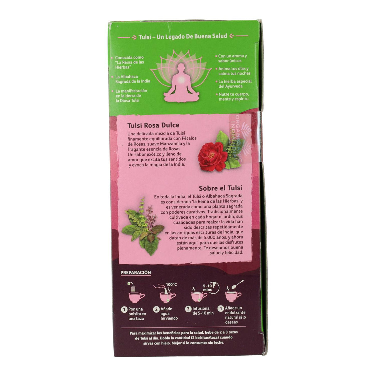 Tulsi Sweet Rose Organic India 25 bolsitas