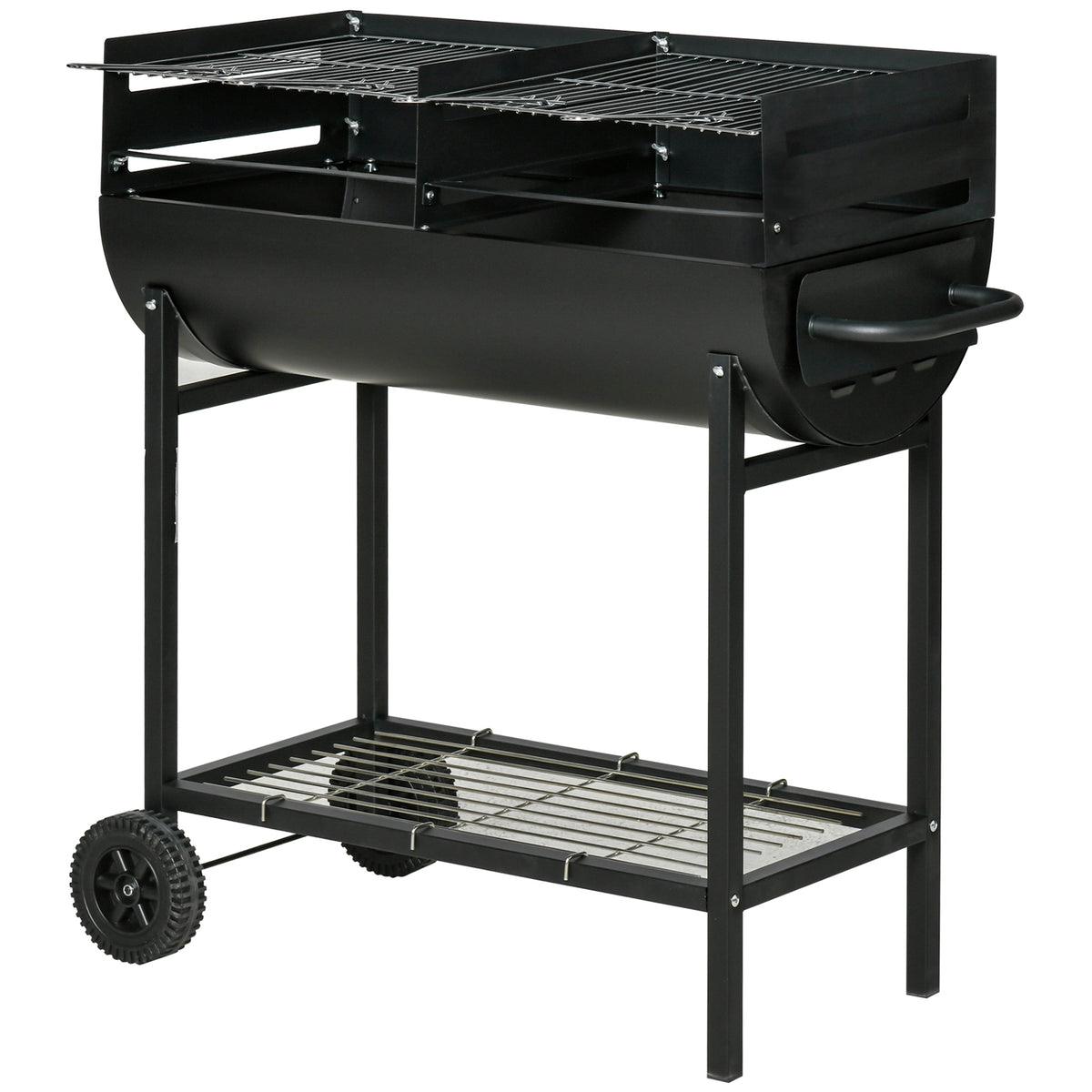 Barbacoa De Carbón Outsunny Negro 90x45x96 Cm Metal_0