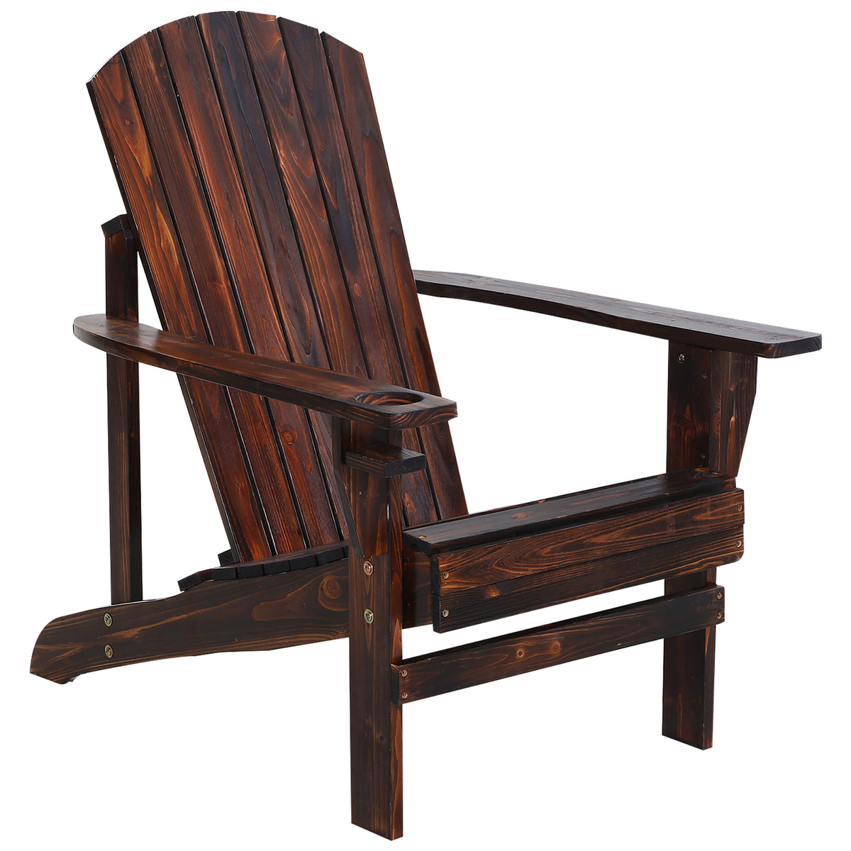 Silla Adirondack De Madera Para Jardín Outsunny 72,5x97x93 Cm Marrón_0