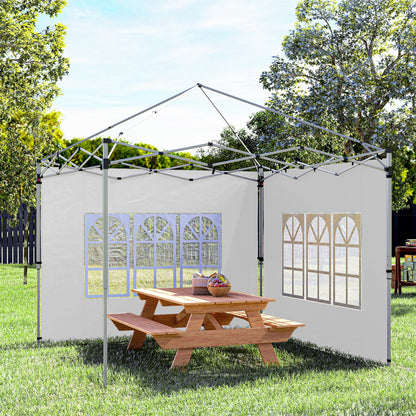 Paredes Laterales Carpa Outsunny Tela Oxford Blanco 295x195 Cm_4