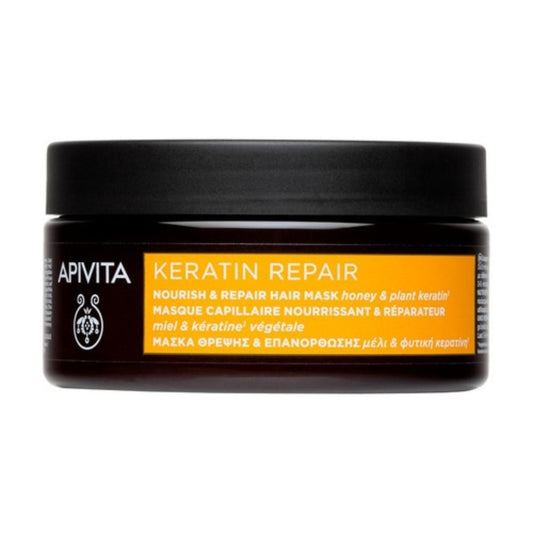 Mascarilla keratin nutritiva y reparadora cabello seco y dañado Apivita 200 ml