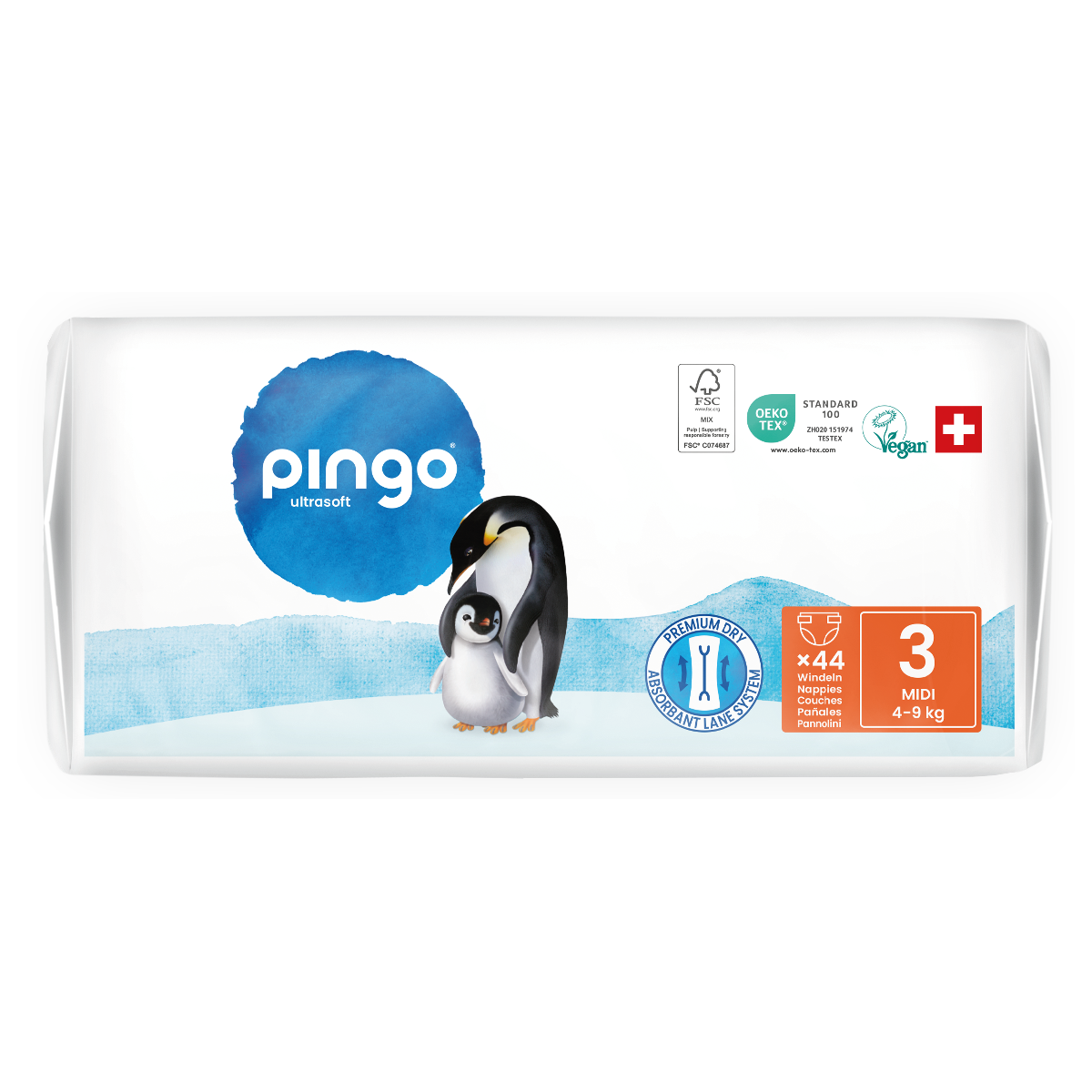 Pañales T3 (4-9kg) Pingo 44 Uds