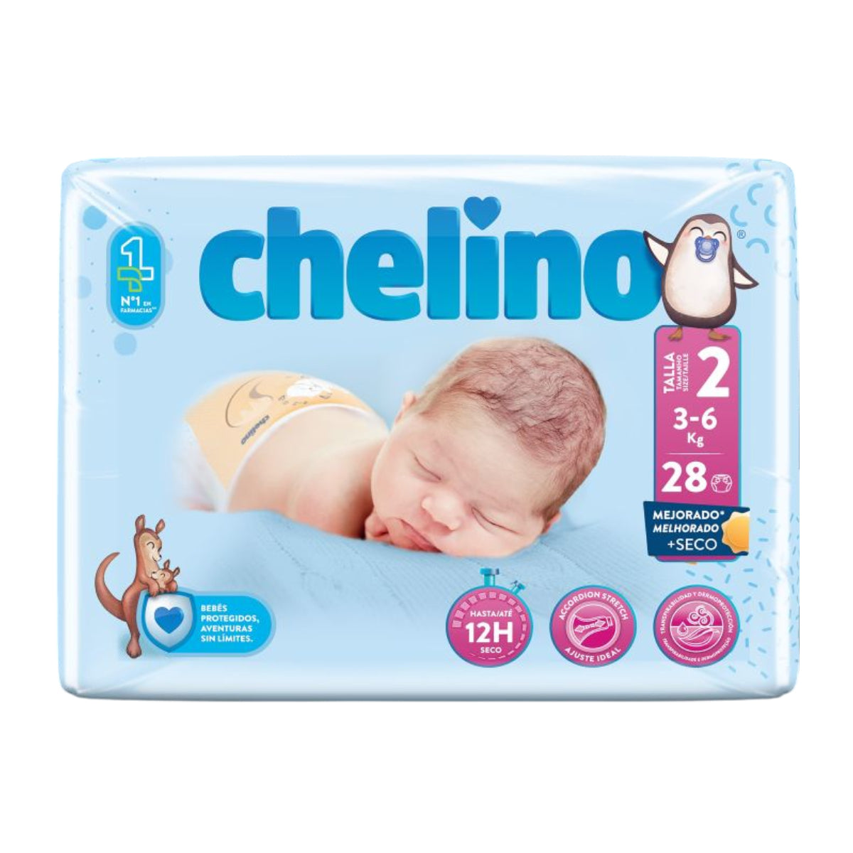 CHELINO PAÑAL T2 Recién Nacido (3-6Kg) 28 uds