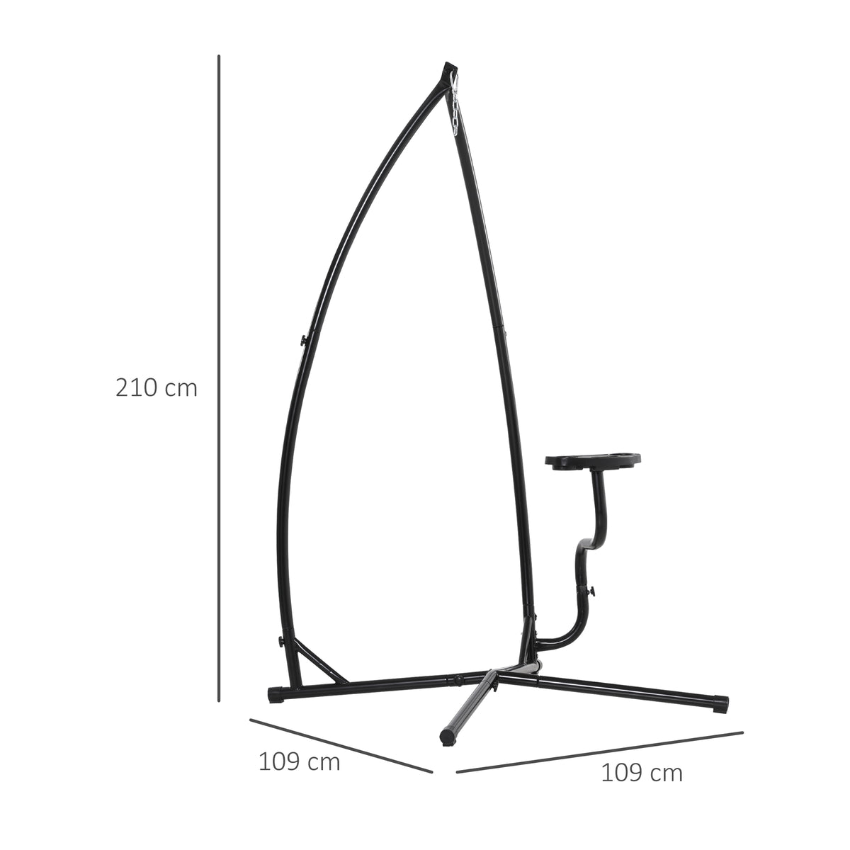 Soporte Para Silla Colgante Outsunny Negro 109x109x210 Cm_2