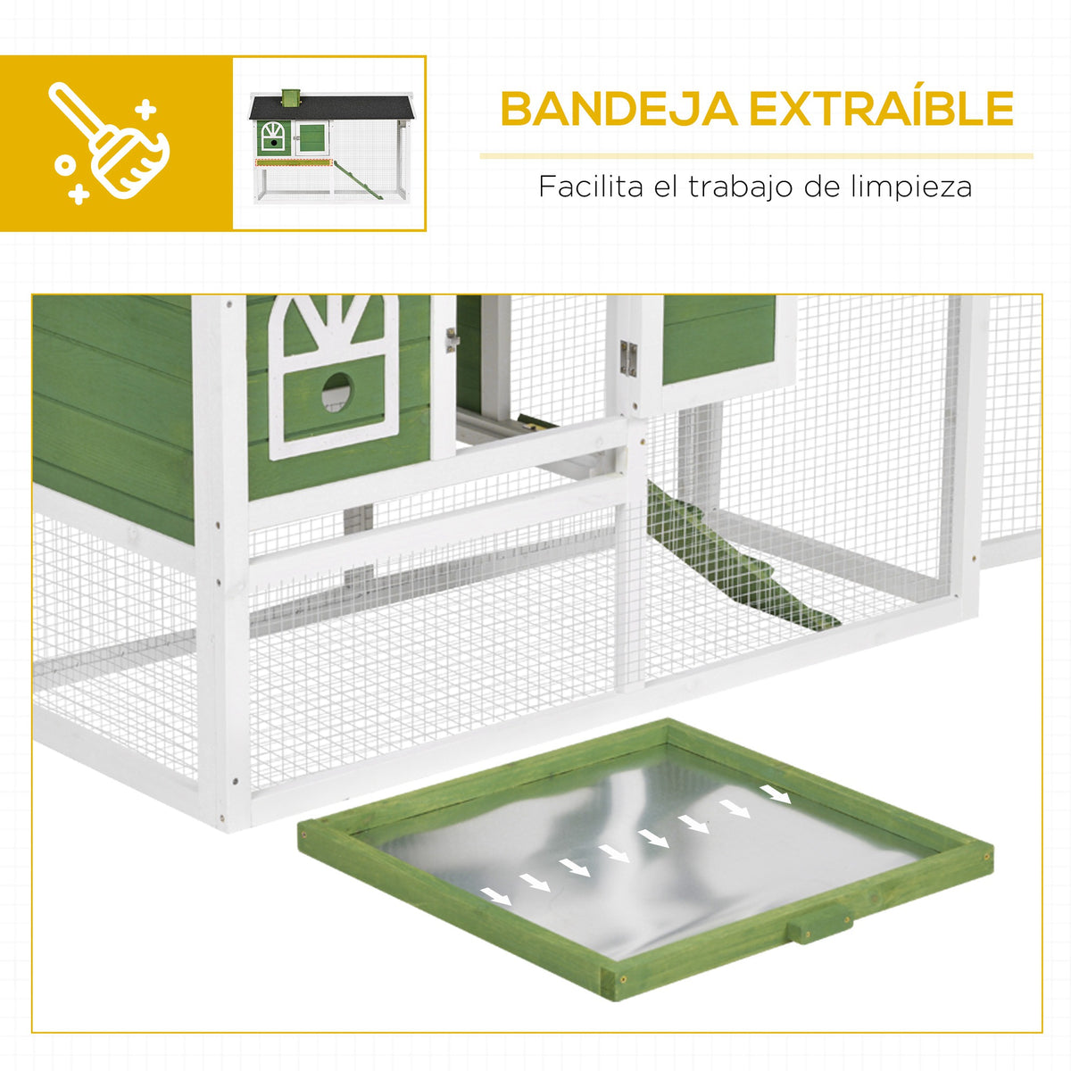 Conejera Pawhut Madera De Abeto Verde 120x60x79 Cm_5
