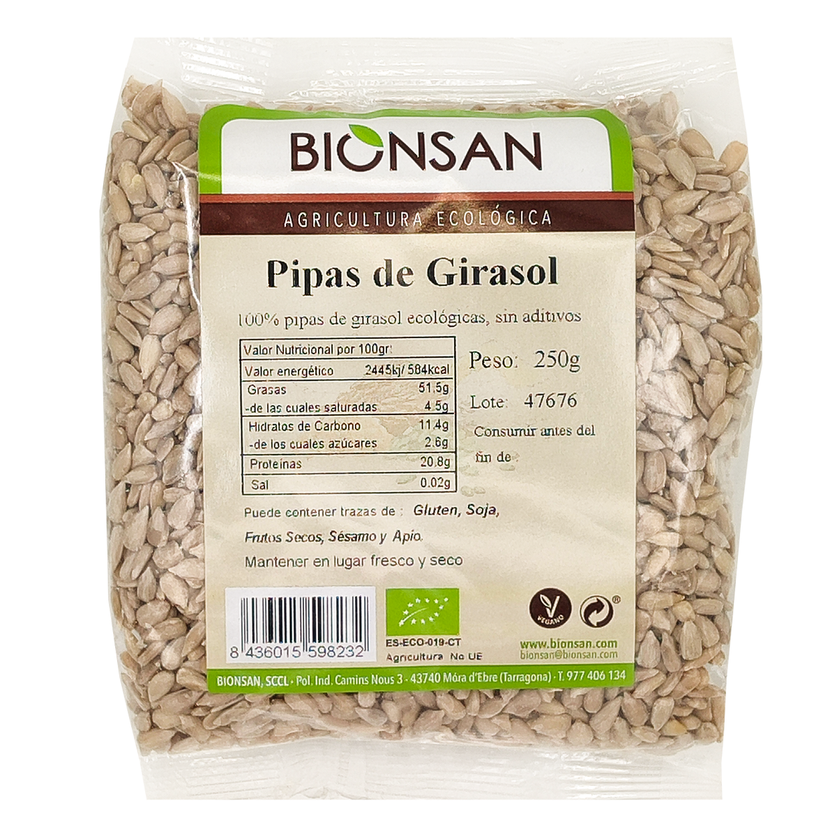 Pipas De Girasol Ecológicas 250gr_0