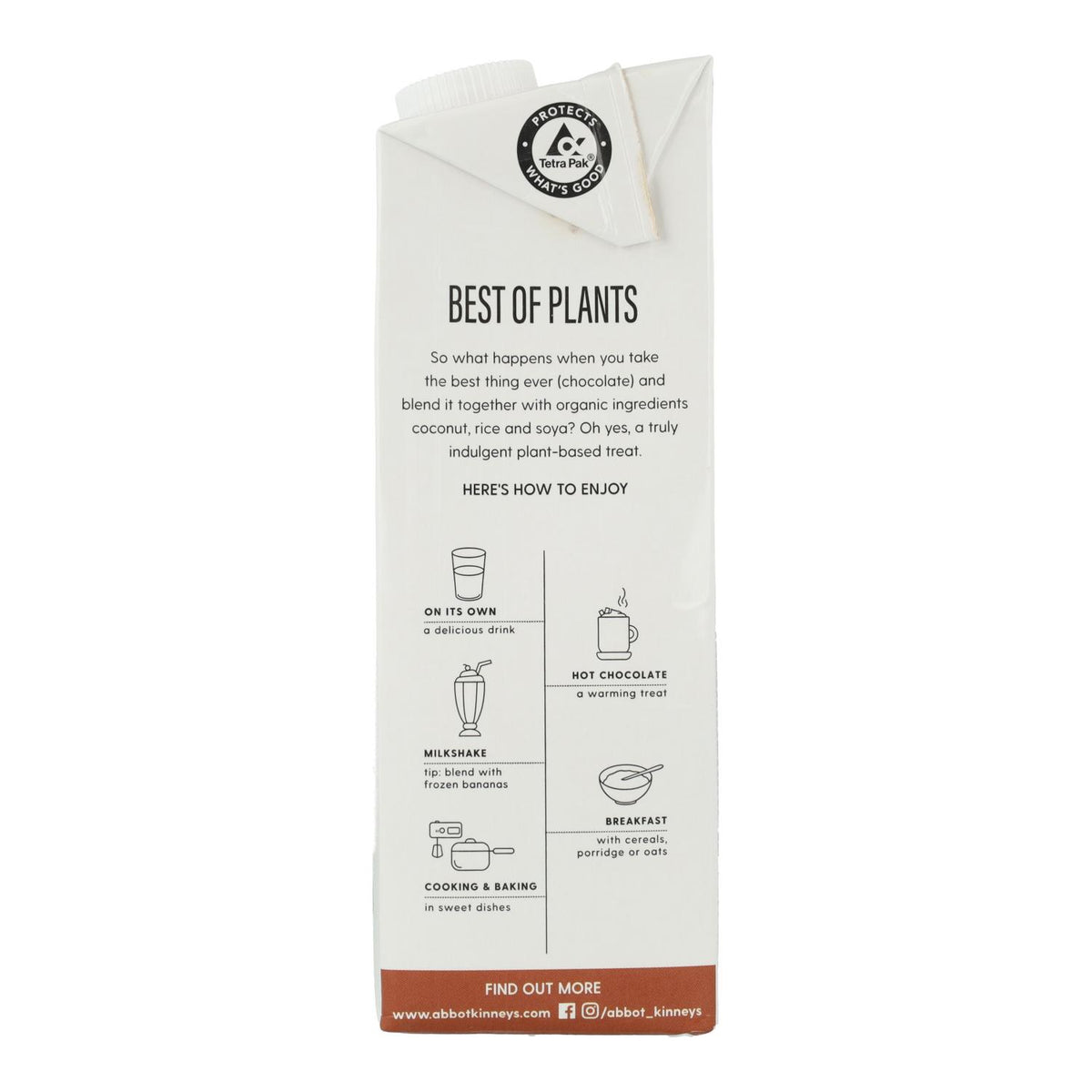 Bebida Vegetal Best Of Plants chocolate (coco, soja y arroz) Bio Abbot Kinney 1