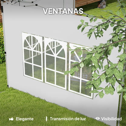 Paredes Laterales Carpa Outsunny Tela Oxford Blanco 295x195 Cm_5