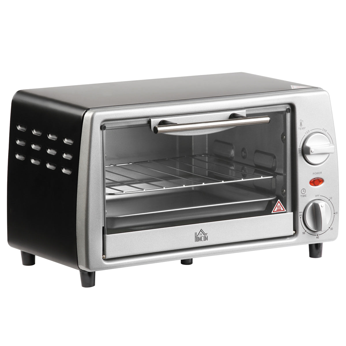 Horno Eléctrico Sobremesa 10 Litros 750w Homcom 36,5x26x22 Cm Plata_0