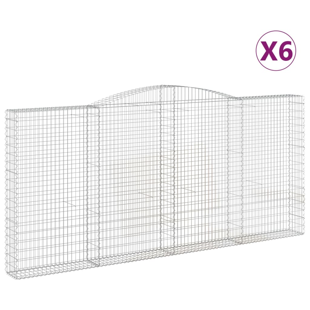 Cestas De Gaviones 6 Uds Forma De Arco Hierro 400x30x180/200 Cm_0