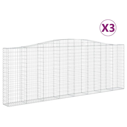 Cestas De Gaviones 3 Uds Forma De Arco Hierro 400x30x140/160 Cm_0