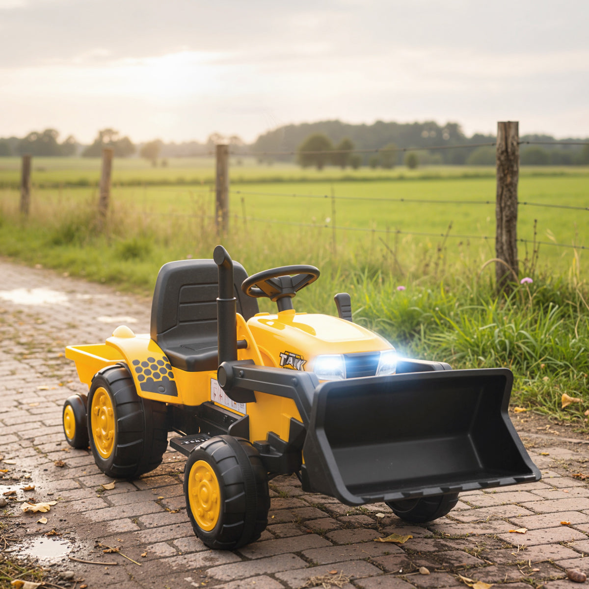 Tractor Eléctrico Infantil Aiyaplay Pp, Acero Amarillo 158x58x58.5 Cm 370-452v90yl_1