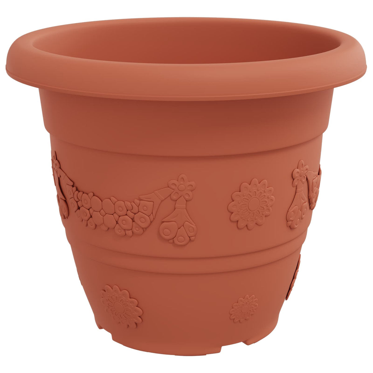 Macetas 6 Uds. Rojo Ladrillo Ø 39 X 32 Cm Plástico_5