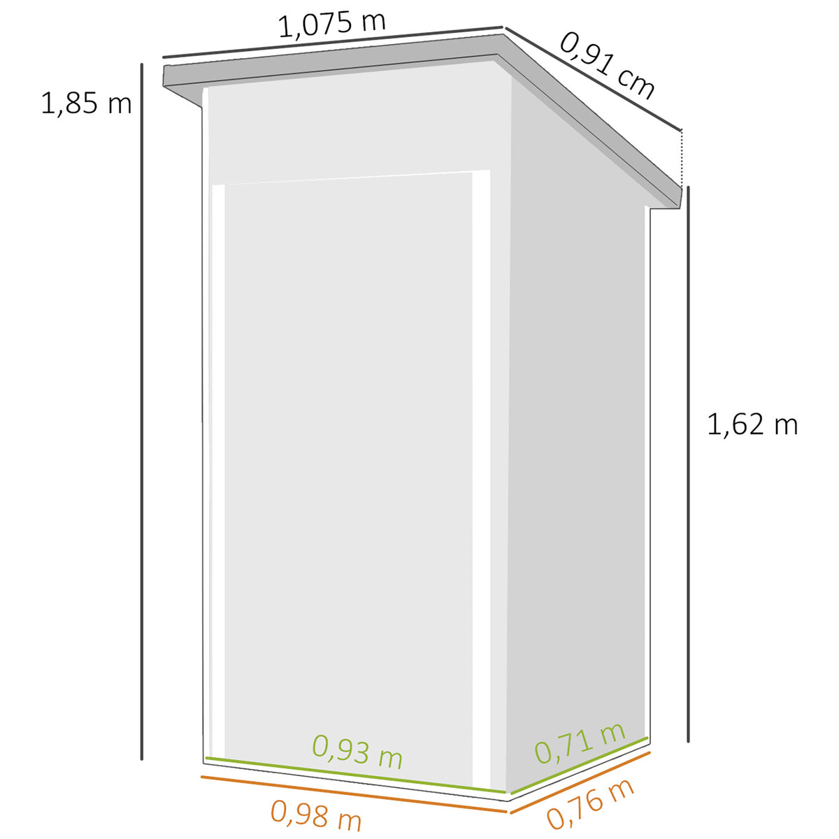 Caseta De Jardín Outsunny Acero Galvanizado Verde 107.5x91x185 Cm_2