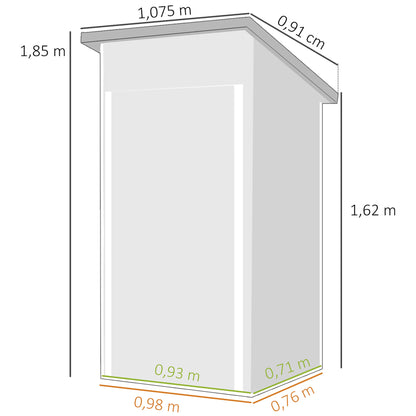 Caseta De Jardín Outsunny Acero Galvanizado Verde 107.5x91x185 Cm_2