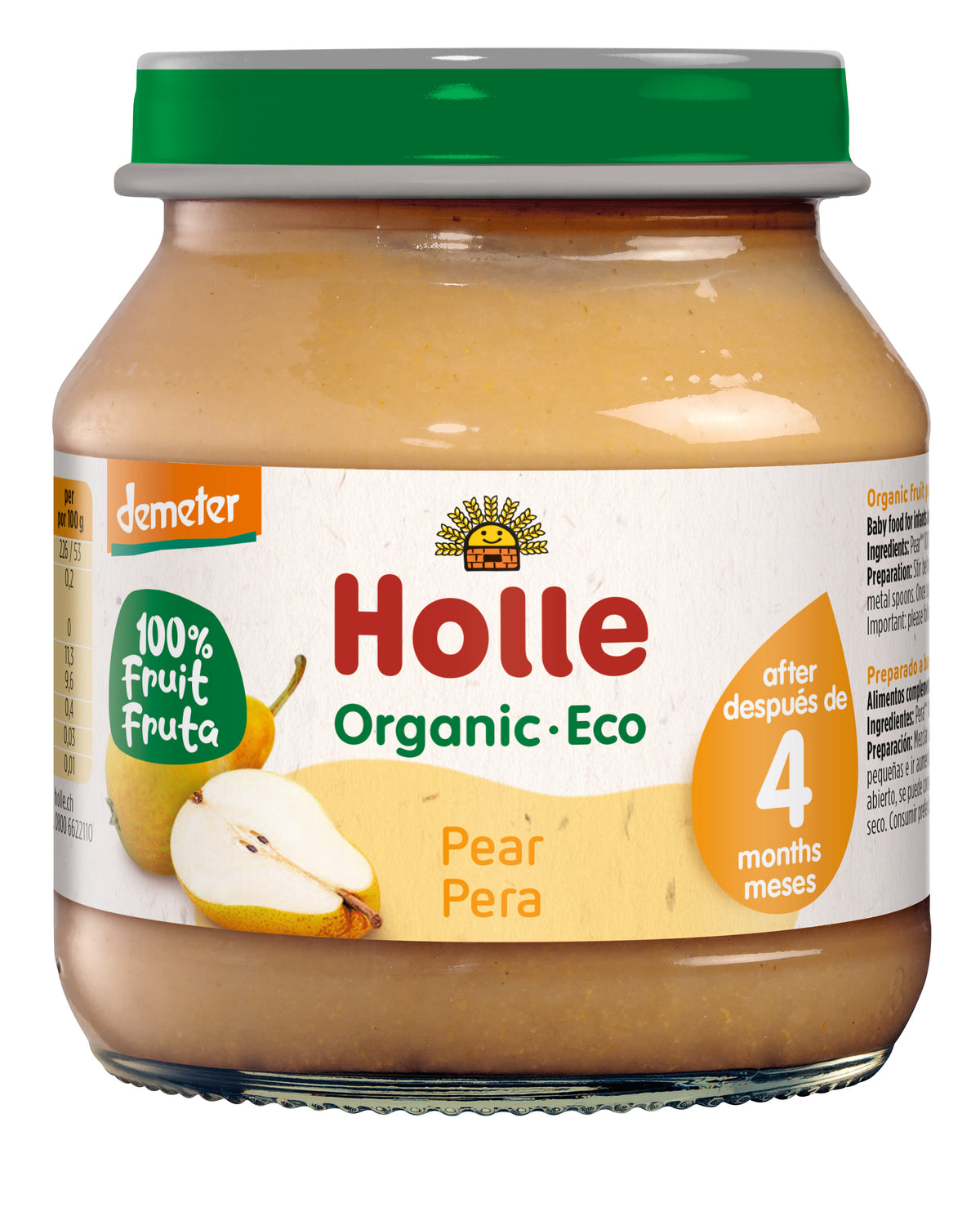 Tarrito 100 % Pera Bio a partir 4 meses Holle 125gr